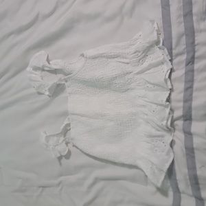 White Crop Top by Pink Lily